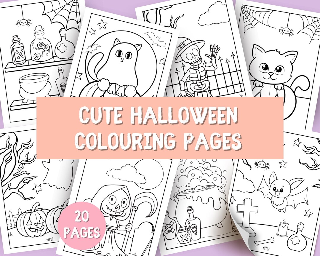 Cute Halloween Coloring Pages, Printable Coloring Sheets, Spooky Kids ...