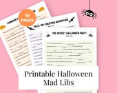 Halloween Mad Libs, Printable Game, Spooky Story, Mad Lib PDF, Fill-In-The-Blanks, Kids Halloween Game, Classroom Party Games, Kids Activity