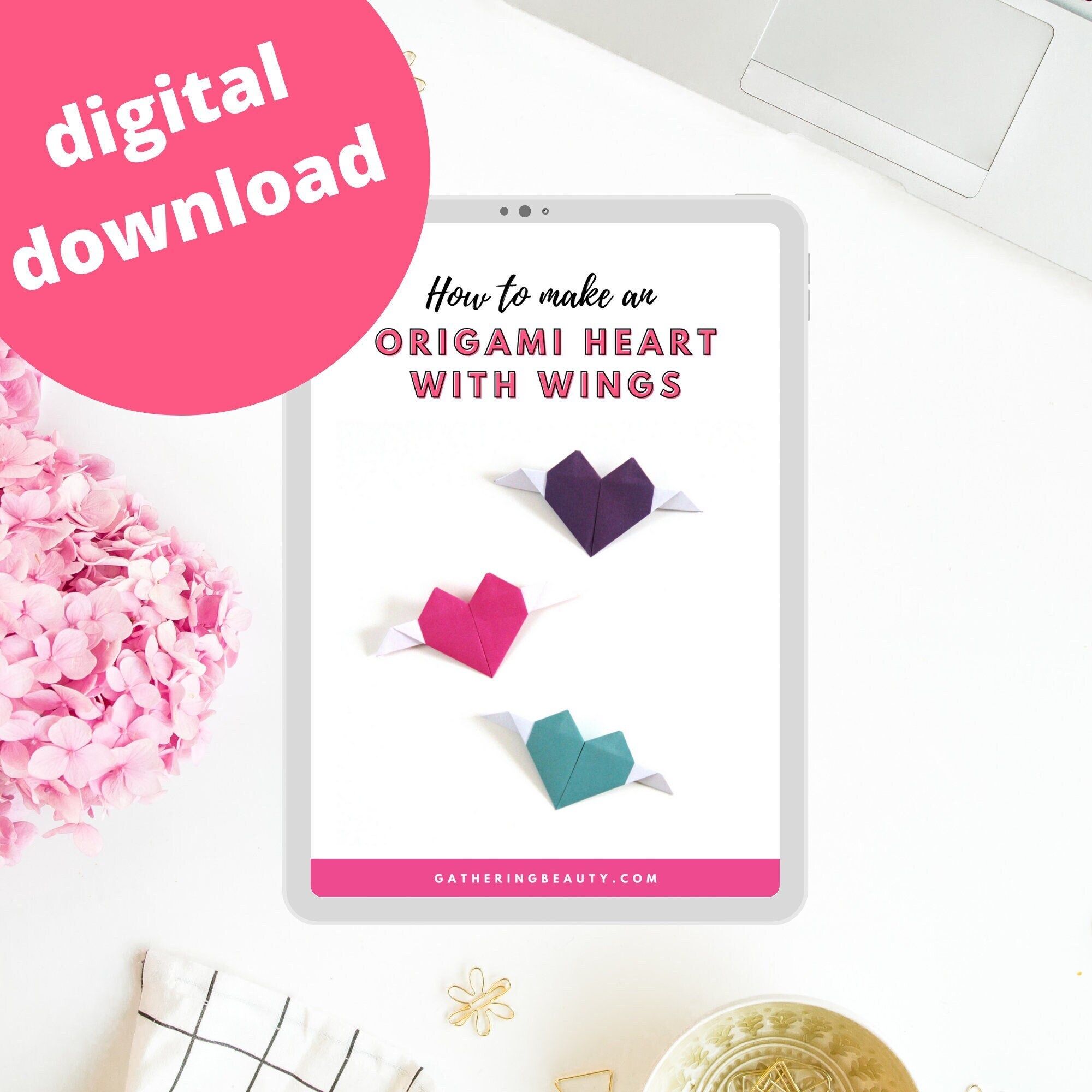 How To Make Origami Heart With Wings