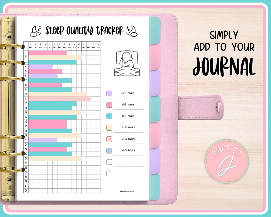 Sleep Tracker - Printable Bullet Journal Template With Yearly Tracker ...