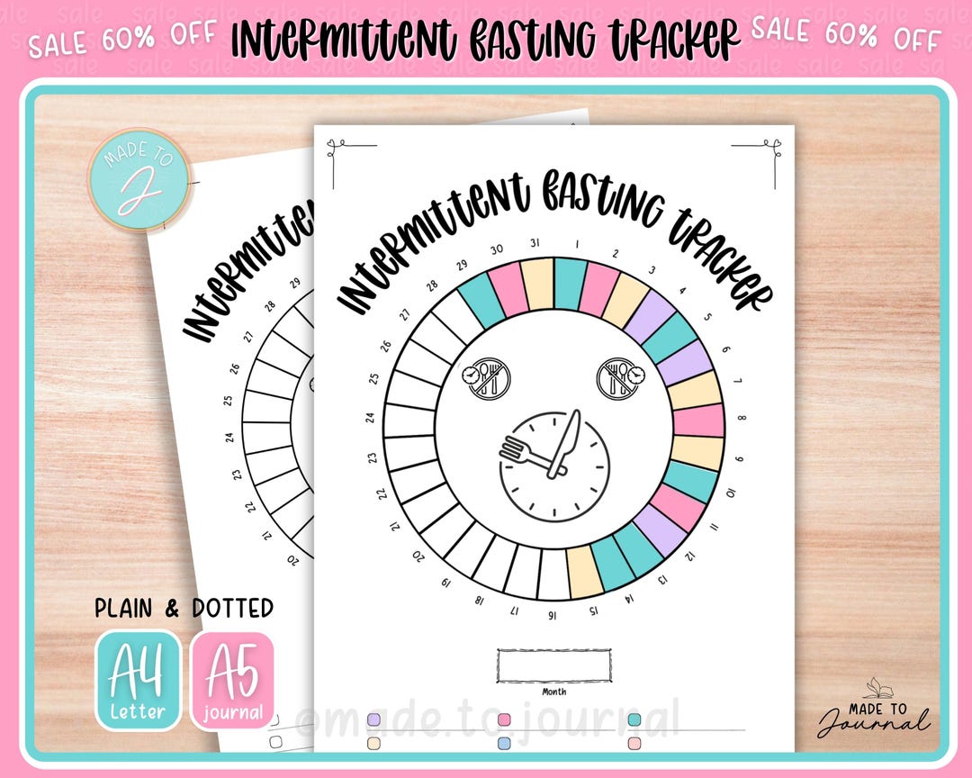 Intermittent Fasting Tracker,printable Journal,bullet Journaling Template,monthly Tracker Page ...