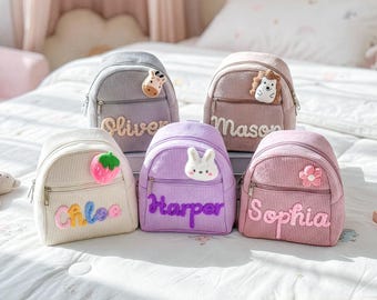 Mochila personalizada para niños pequeños: mini mochila con nombre personalizado para niños, regalo para el primer día de clases