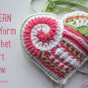 Patroon: Vrijvormig haken van een hartje, applicatie-tutorial, handgemaakt lavendelkussen