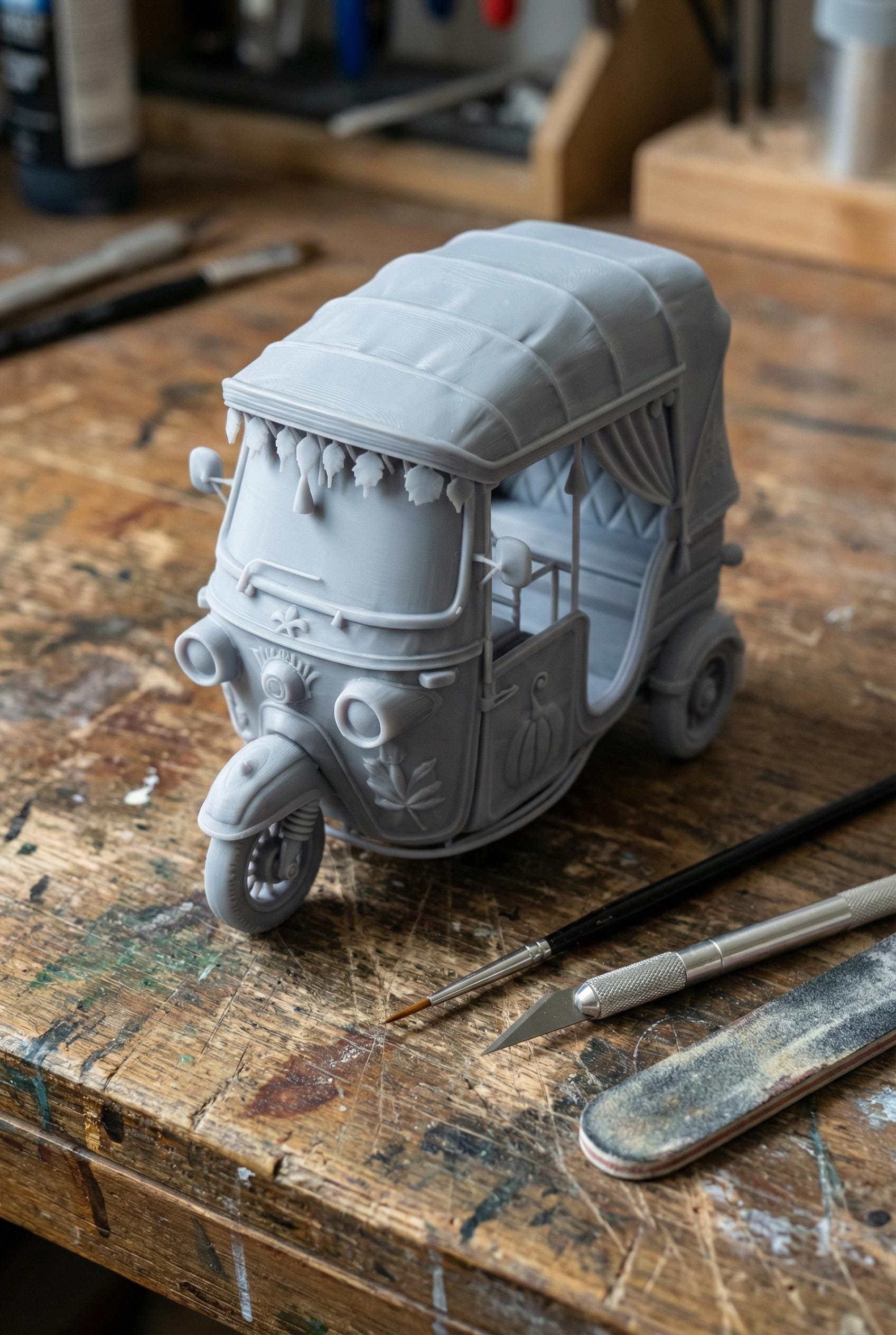 Tuktuk STL + AR Preview | 3D Printable Asian Rickshaw Miniature - Etsy
