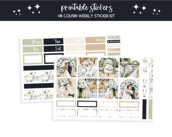 Printable planner stickers HB Cousin wedding bullet journal sticker sheet scrapbooking junk journal stickers weekly sticker Wedding Day