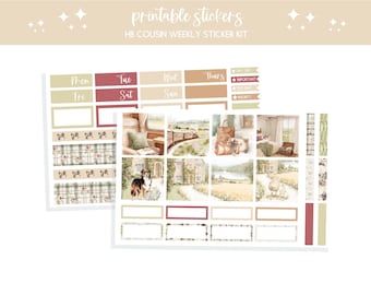 Printable planner stickers HB Cousin spring bullet journal sticker sheet scrapbooking junk journal stickers weekly sticker Spring Journey