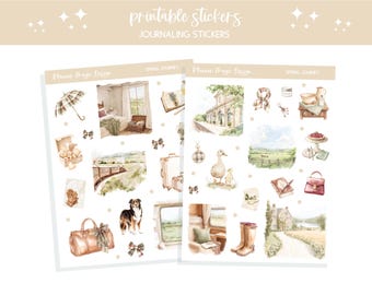 Journal stickers printable bullet journal sticker sheet scrapbooking junk journal stickers Spring journaling traveler journal Spring Journey