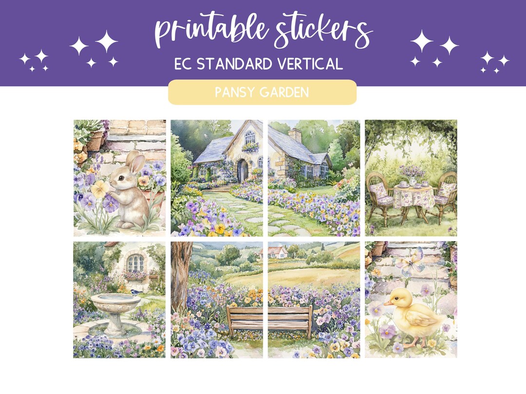 Digital Spring Sticker Sheets Printable Stickers Spring Sticker Sheet Digital Sticker Kit Vertical ...