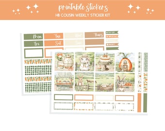 Printable planner stickers HB Cousin Easter bullet journal sticker sheet scrapbooking junk journal stickers weekly sticker Carrot Easter