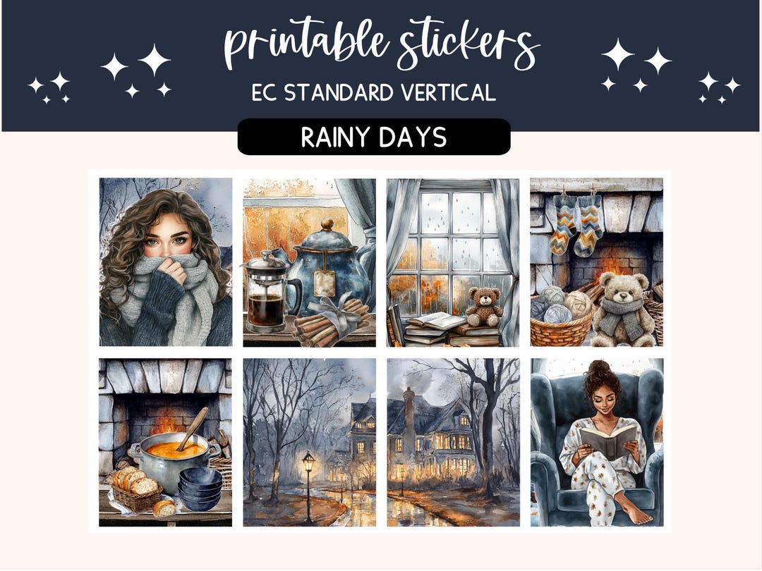 Printable Planner Stickers Weekly Sticker Kit Autumn Halloween Rainy ...