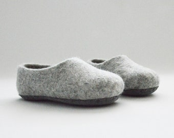 Simple felted kid size slippers