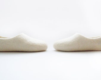 Simple felted kid size slippers