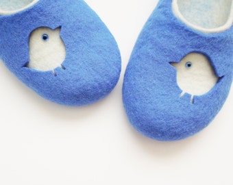 Felted woman slippers SPARROW