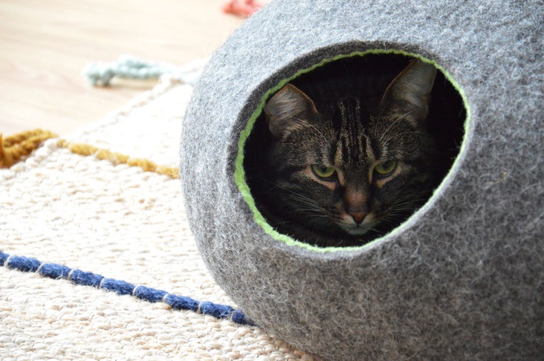Custom Color Cat Cave / Premium Class Pet Bed / Modern Cat Bed / Best Aesthetic Cat House / Cat Hideaway / Pet Furniture / Cat Nap Cocoon image 7