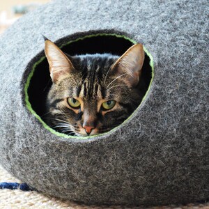 Custom Color Cat Cave / Premium Class Pet Bed / Modern Cat Bed / Best Aesthetic Cat House / Cat Hideaway / Pet Furniture / Cat Nap Cocoon image 5