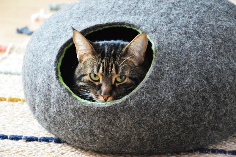Custom Color Cat Cave / Premium Class Pet Bed / Modern Cat Bed / Best Aesthetic Cat House / Cat Hideaway / Pet Furniture / Cat Nap Cocoon image 5