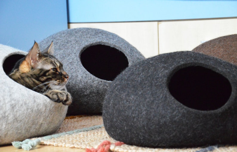 Modern Cat House / Premium Class Pet Bed / Pet Furniture / Highest Quality Cat Bed / Best Aesthetic Cat Cave / Cat Hideaway / Cat Nap Cocoon image 8