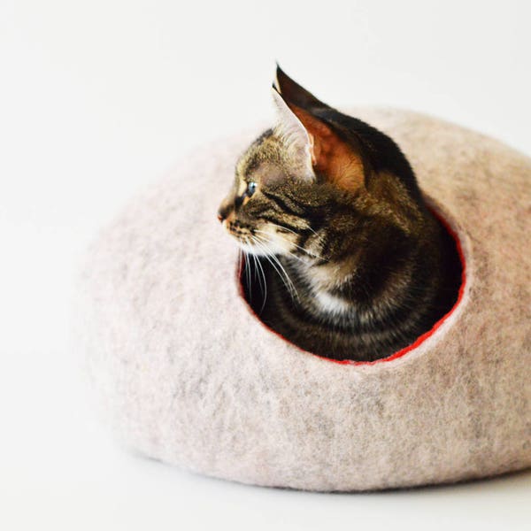 Custom Color Cat Cave / Premium Class Pet Bed / Modern Cat Bed / Best Aesthetic Cat House / Cat Hideaway / Pet Furniture / Cat Nap Cocoon