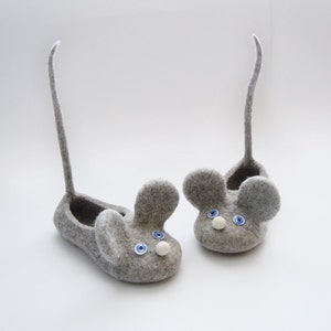 Felted kid size slippers MICE image 1