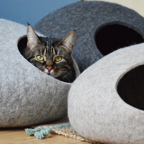 Modernes Katzenhaus / Haustierbett der Premiumklasse / Haustiermöbel / Höchstes Katzenbett / Ästhetische Katzenhöhle / Katzenunterschlupf / Kokon für Nickerchen