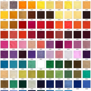 May include: A color chart with 100 different shades of paint, arranged in rows and columns. The colors range from light to dark, and from cool to warm.