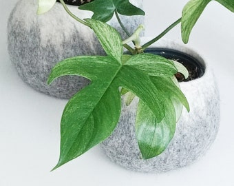 Wool Flower Pot Cover | Scandinavian Plant Decor | Felted Planter