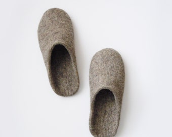 Eco friendly backless felted men's slippers