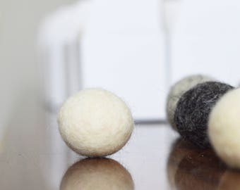 Handfelted Wool Cat Toys: Natural Color Balls, Set of 5