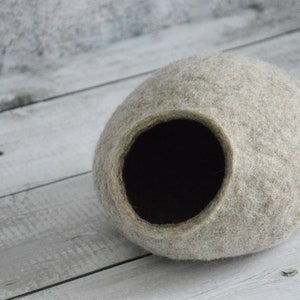 Hedgehog bed / small animal cave / small pet bed / felted pet house / ferret cocoon / nap pouch image 7