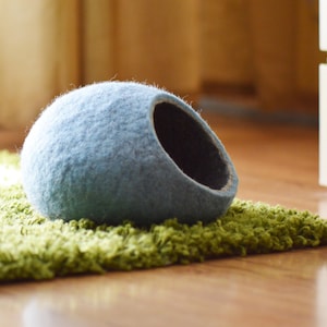 Hedgehog bed / small animal cave / small pet bed / felted pet house / small pet furniture / ferret cocoon / nap pouch / hamster house.
