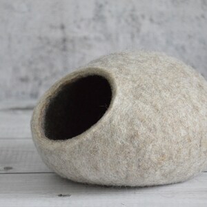 Hedgehog bed / small animal cave / small pet bed / felted pet house / ferret cocoon / nap pouch image 6