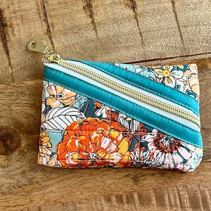 Floral Mini Zippered Quilted Pouch Hemingway Pouch image 1