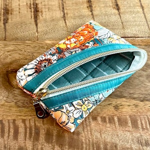 Floral Mini Zippered Quilted Pouch Hemingway Pouch image 2
