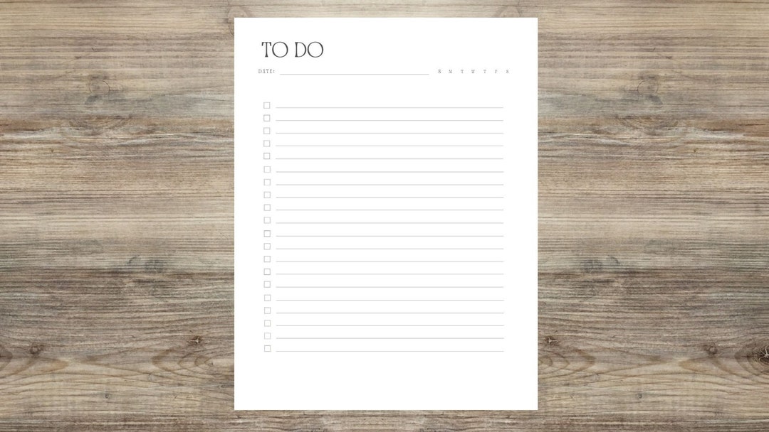 To Do List Template for Digital Download Never Miss a Task Etsy