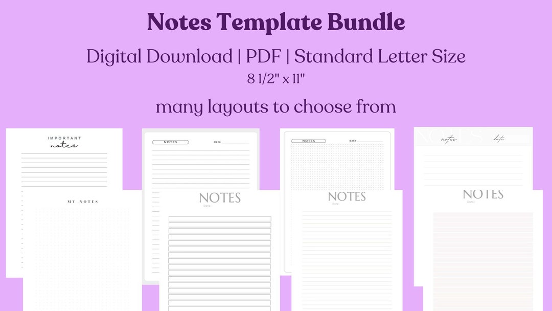 29-page Super Bundle Notes Template (n1) - Etsy