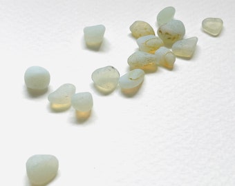 15 pearlescent white English sea glass nuggets - lovely beach finds from Seaham, UK