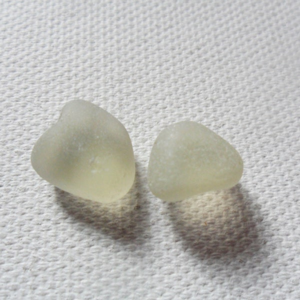 Pair of champagne sea glass - Lovely English SEAHAM beach find piece