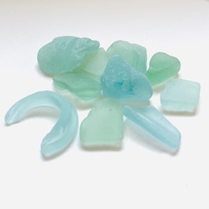 10 Seeglas Stücke - schöne englische Strandfunde