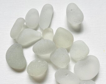 15 white English sea glass bubbles - Nicely rounded & frosted beach finds