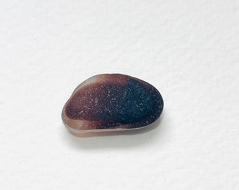 Flawless chocolate brown on white sea glass - Lovely English beach find from Seaham, UK