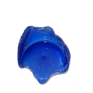 Chunky blue sea glass bottle bottom - lovely beach find from Berwick, UK