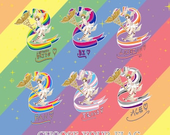 Hermes PRIDE PINS: Choose your flag! (Pre-Order)