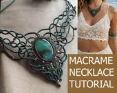 Micro Macrame Necklace Tutorial PDF, DIY Boho Jewelry Class, Step by Step Macrame Pattern, Beaded Necklace Workshop