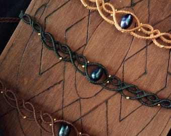 Collier ras de cou bohème en perles | Collier en macramé | Bijoux minimalistes | Tour de cou fait main | Collier de perles élégant