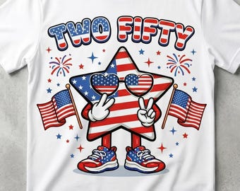 America 250th Anniversary PNG, USA 250 Years 1776-2026, 4th of July Patriotic Graphic, USA 250 Shirt Design, kids sublimation star png