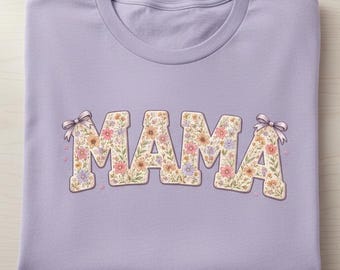 Floral Mama PNG, Spring Mama Sublimation Design, Boho Mama Shirt PNG, Mother's Day Digital Download, Wildflower Mama PNG
