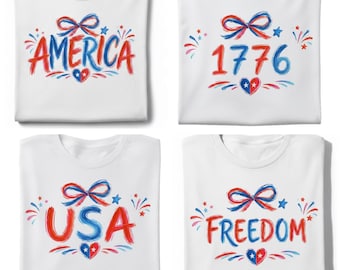 USA Bundle PNG, Coquette Bow 4th of July PNG, America 1776 Png, 250th anniversary Design, Independence Day png, Retro Digital Download