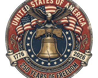 USA 250th Anniversary PNG, America 1776-2026 Patriotic Eagle PNG, United States 250 Years Design, 4th of July Sublimation Digital Download