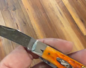 custom engraved case pocket knife , team roping cowboys