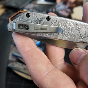 custom engraved Kershaw iridium pocket knife image 1